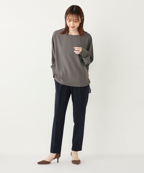 SHIPS Colors(シップス カラーズ)の「SHIPS Colors:〈手洗い可能〉ジョーゼット パンツ2 (セットアップ対応可能)◇(その他パンツ・レディース・ネイビー/ベージュ/ブラウン/ライトグレー/ダークグレー・MEDIUM/LARGE/SMALL)」の22枚目の写真