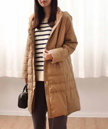 【L~5L 大きいサイズ】ハイブリッド ロング ダウン コート