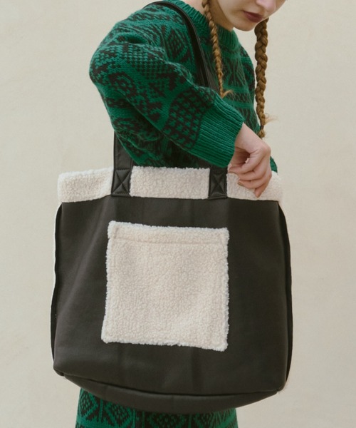 manana suerte（マニャーナスエルテ）の「ムートンボアトートバッグ（トートバッグ・レディース・ブラック・FREE）」の20枚目の写真