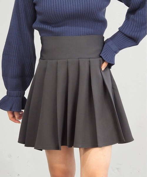 tiptop(ティップトップ)の「【2サイズ展開/web限定Sサイズあり】プリーツミニスカパン(スカート・レディース・ブラック/A/チャコールグレー・S/M)」の14枚目の写真