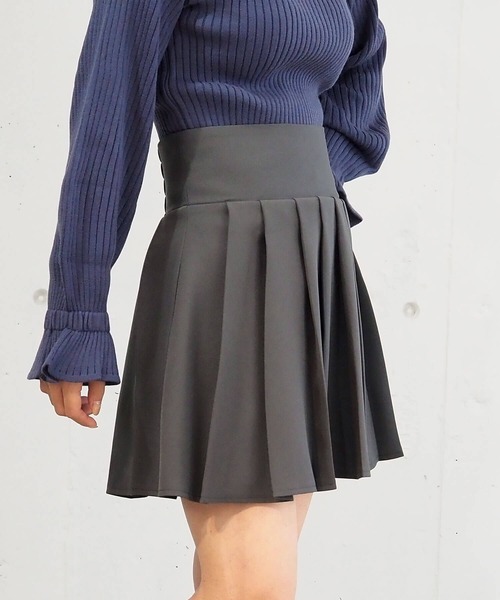 tiptop(ティップトップ)の「【2サイズ展開/web限定Sサイズあり】プリーツミニスカパン(スカート・レディース・ブラック/A/チャコールグレー・S/M)」の16枚目の写真
