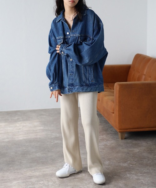 amini(アミニ)の「【2023 A/W新作】リブニットパンツ(スウェットパンツ・レディース・オレンジ/グレイッシュベージュ/ブラック/モスグリーン/アイボリー・MEDIUM)」の9枚目の写真
