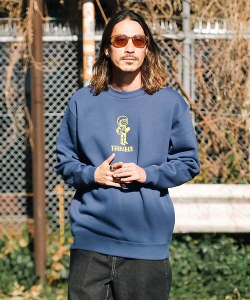 THRASHER（スラッシャー）の「【直営店限定モデル】 MICHAEL SIEBEN CREW SWEAT/スラッシャー10oz(オンス)裏起毛ヘビーウェイトスウェットトレーナー（スウェット・メンズ・アッシュグレー/インディゴブルー/ダークグリーン・X-LARGE/MEDIUM/LARGE）」の13枚目の写真