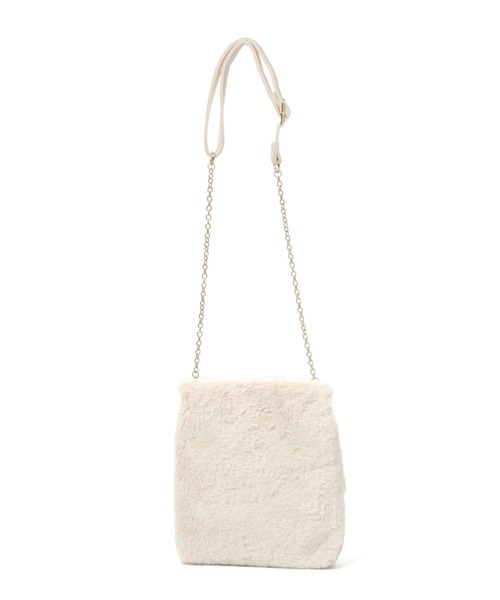 GLOBAL WORK（グローバルワーク）の「フワフワ縦型チェーンBAG/983945（ショルダーバッグ・キッズ・ホワイト/ベージュ・FREE）」の3枚目の写真