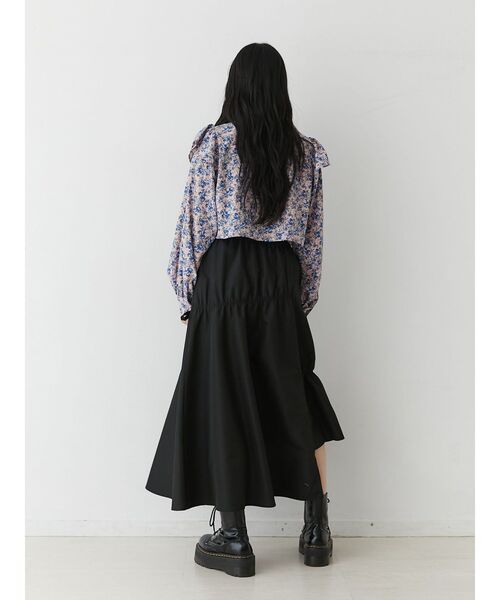 jouetie（ジュエティ）の「ショルダーフリルショートチャイナシャツ（シャツ/ブラウス・レディース・ブルー/ブラック/アイボリー/ピンク・MEDIUM）」の11枚目の写真