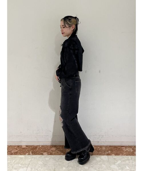 jouetie（ジュエティ）の「ショルダーフリルショートチャイナシャツ（シャツ/ブラウス・レディース・ブルー/ブラック/アイボリー/ピンク・MEDIUM）」の16枚目の写真