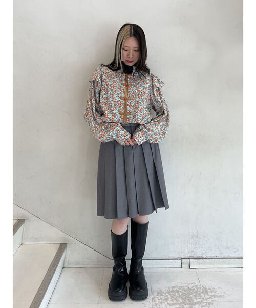 セール】ショルダーフリルショートチャイナシャツ（シャツ