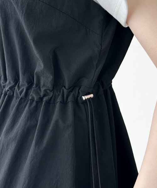 classicalelf（クラシカルエルフ）の「夏に大活躍！大人カジュアルでモードな印象に。ビスチェドッキングワンピース(無地＆ボーダー柄)（ワンピース・レディース・ベージュ系その他/ホワイト×ブラック/ブラック系その他/チャコールグレー×ブラック・X-LARGE/SMALL/MEDIUM/LARGE）」の7枚目の写真