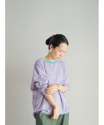 FIL DE FER | トップMIX天竺　配色ネックP/O(Tシャツ/カットソー)