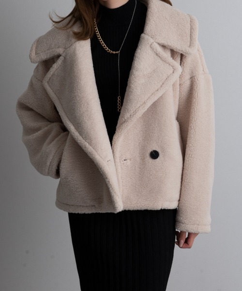 綺麗❗️ボアショートコート ふわふわモヘア 可愛い✨ ブラック クロエコレクション 2431831039.jpg?1731830554