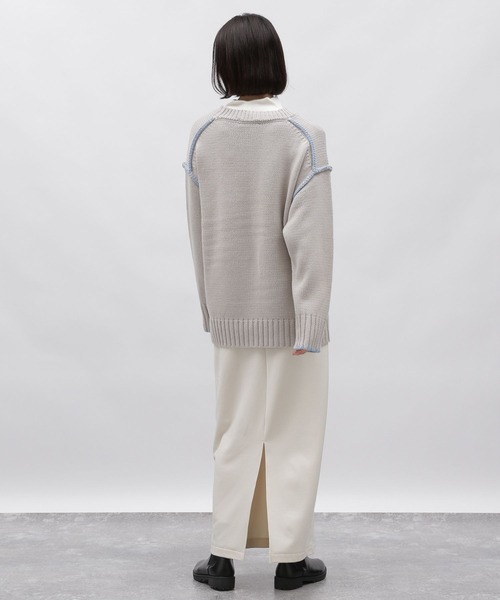 LAKOLE（ラコレ）の「3ゲージハンドステッチ風プルオーバー / 995960（ニット/セーター・レディース・ラベンダー/ライトグレー/ブラック/ナチュラル・SMALL/MEDIUM）」の17枚目の写真