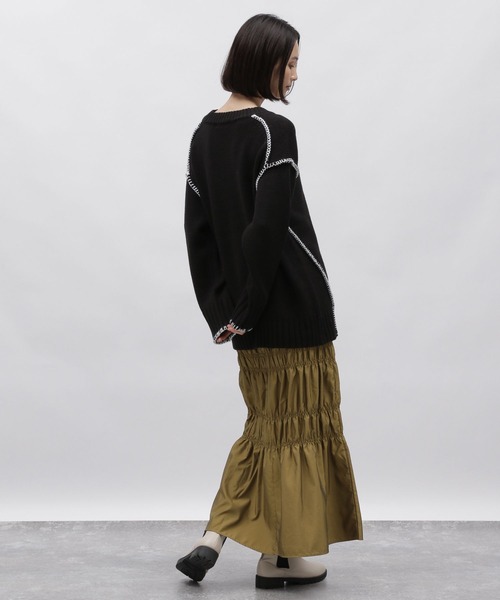 LAKOLE（ラコレ）の「3ゲージハンドステッチ風プルオーバー / 995960（ニット/セーター・レディース・ラベンダー/ライトグレー/ブラック/ナチュラル・SMALL/MEDIUM）」の5枚目の写真