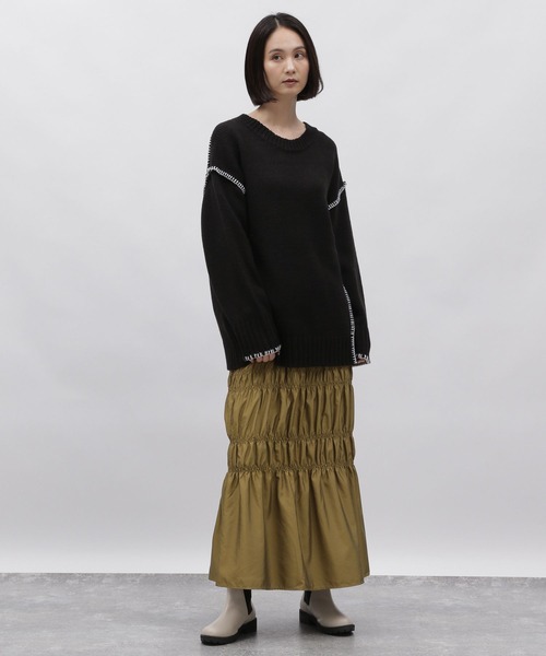 LAKOLE（ラコレ）の「3ゲージハンドステッチ風プルオーバー / 995960（ニット/セーター・レディース・ラベンダー/ライトグレー/ブラック/ナチュラル・SMALL/MEDIUM）」の6枚目の写真