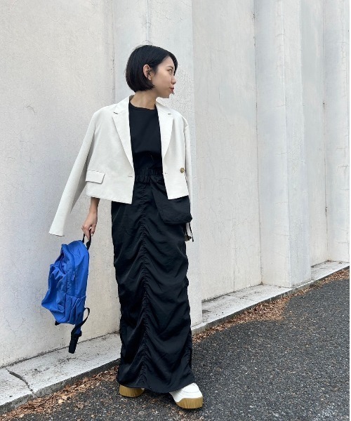 emmi（エミ）の「【emmi atelier】シルケットカットＴシャツ（Tシャツ/カットソー・レディース・ブラック/ブラウン/ライム/ホワイト・FREE）」の15枚目の写真