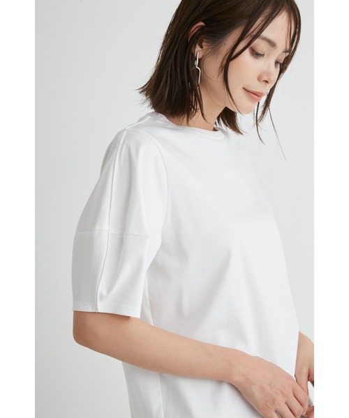 emmi（エミ）の「【emmi atelier】シルケットカットＴシャツ（Tシャツ/カットソー・レディース・ブラック/ブラウン/ライム/ホワイト・FREE）」の7枚目の写真