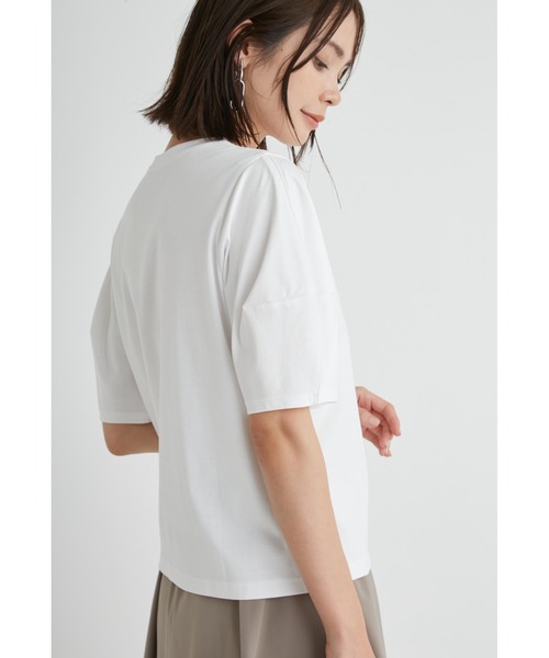 emmi（エミ）の「【emmi atelier】シルケットカットＴシャツ（Tシャツ/カットソー・レディース・ブラック/ブラウン/ライム/ホワイト・FREE）」の8枚目の写真