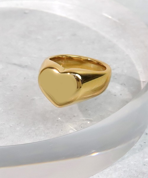 blackdia ocean(ブラックダイヤオーシャン)の「blackdia ocean ハートフラットヘッドリング(リング・レディース・シルバー/ゴールド・14号/11号/9号/16号/18号)」の2枚目の写真