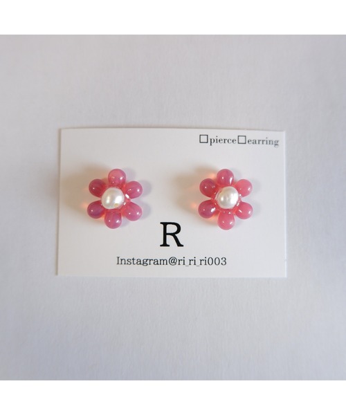 tone（トーン）の「【R】小粒なチェコガラスフラワーピアス(MA)（ピアス（両耳用）・レディース・ホワイト/グリーン/その他1/その他2/その他3/ピンク系その他/その他/オリーブ/ピンク・FREE）」の22枚目の写真