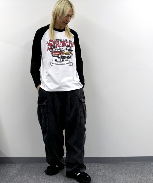 Starting Over（スターティングオーバー）の「ラグラン ロゴ プリント ロングスリーブTシャツ/リンガー ロンT（Tシャツ/カットソー・メンズ・ベージュ系その他/ホワイト系その他2/ホワイト/グレー系その他/グレー系その他2/ホワイト系その他/ベージュ/ベージュ系その他2/アッシュグレー・XL/L/M）」の20枚目の写真