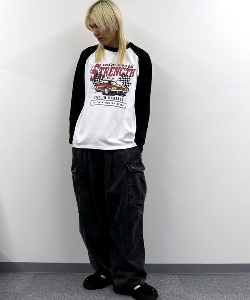 Starting Over（スターティングオーバー）の「ラグラン ロゴ プリント ロングスリーブTシャツ/リンガー ロンT（Tシャツ/カットソー・メンズ・ベージュ系その他/ホワイト系その他2/ホワイト/グレー系その他/グレー系その他2/ホワイト系その他/ベージュ/ベージュ系その他2/アッシュグレー・XL/L/M）」の21枚目の写真