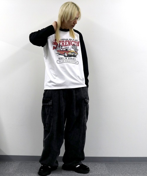 Starting Over（スターティングオーバー）の「ラグラン ロゴ プリント ロングスリーブTシャツ/リンガー ロンT（Tシャツ/カットソー・メンズ・ベージュ系その他/ホワイト系その他2/ホワイト/グレー系その他/グレー系その他2/ホワイト系その他/ベージュ/ベージュ系その他2/アッシュグレー・XL/L/M）」の14枚目の写真