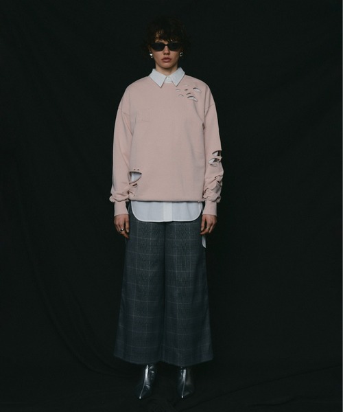 led.tokyo(レッドトウキョウ)の「【led.tokyo】DAMAGE SWEAT(スウェット・レディース・グレー/ピンク/レッド・FREE)」の19枚目の写真