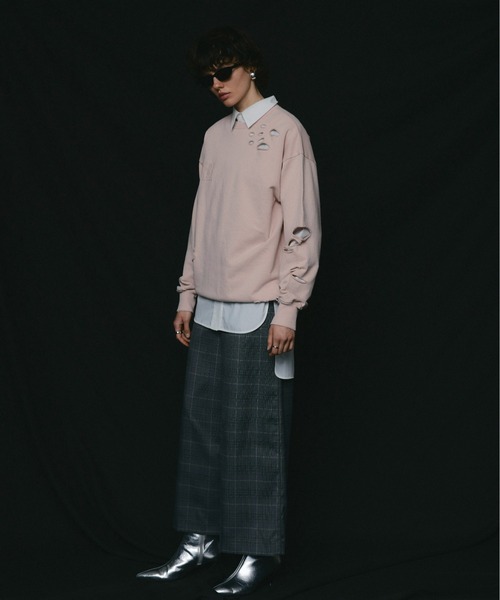 led.tokyo(レッドトウキョウ)の「【led.tokyo】DAMAGE SWEAT(スウェット・レディース・グレー/ピンク/レッド・FREE)」の18枚目の写真