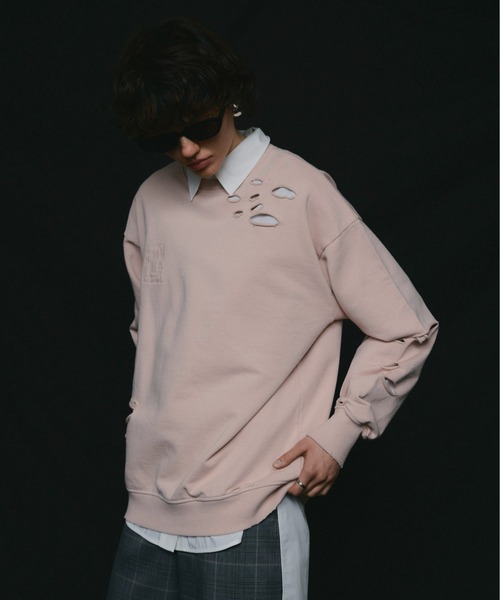 led.tokyo(レッドトウキョウ)の「【led.tokyo】DAMAGE SWEAT(スウェット・レディース・グレー/ピンク/レッド・FREE)」の22枚目の写真