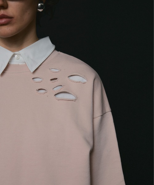 led.tokyo(レッドトウキョウ)の「【led.tokyo】DAMAGE SWEAT(スウェット・レディース・グレー/ピンク/レッド・FREE)」の7枚目の写真