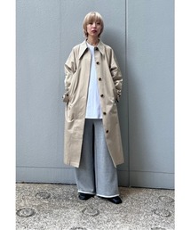 BLACK BY MOUSSY | point collar long coat(ポイントカラーロングコート)(ステンカラーコート)