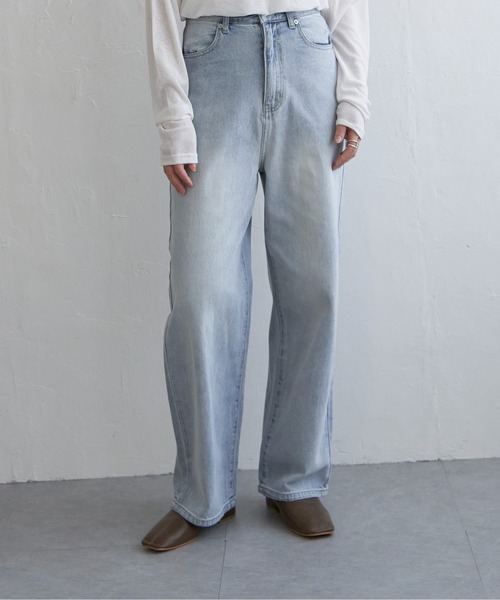 UNUSED - 13.5oz denim five pants デニムワイドパンツ -INDIGO