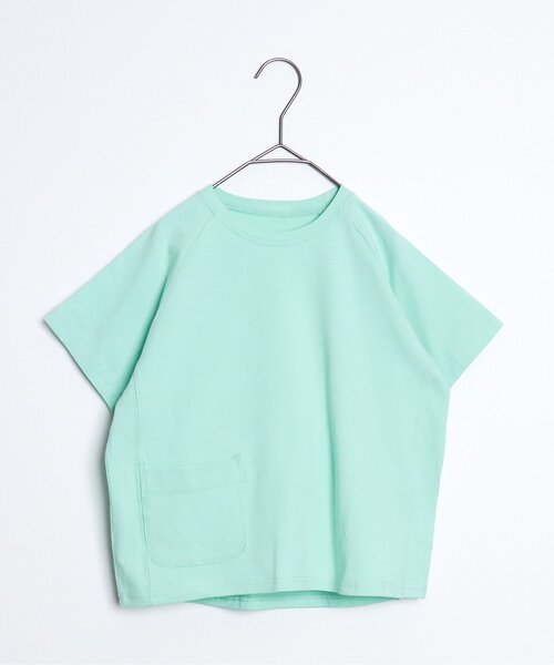 p.premier（ピードットプルミエ）の「イロチ買いしたいシンプルラグラン半袖Tシャツ（Tシャツ/カットソー・キッズ・クリーム/グレー/オフホワイト/ブラック/サックスブルー/グリーン/オレンジ・80/90/100/110/120/130/140）」の7枚目の写真