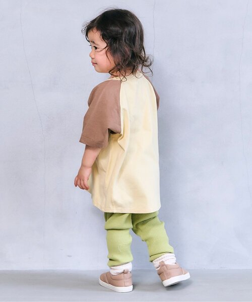 p.premier（ピードットプルミエ）の「イロチ買いしたいシンプルラグラン半袖Tシャツ（Tシャツ/カットソー・キッズ・クリーム/グレー/オフホワイト/ブラック/サックスブルー/グリーン/オレンジ・80/90/100/110/120/130/140）」の14枚目の写真