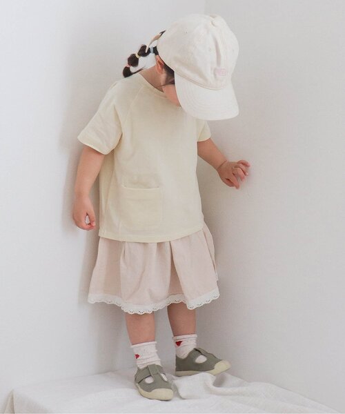 p.premier（ピードットプルミエ）の「イロチ買いしたいシンプルラグラン半袖Tシャツ（Tシャツ/カットソー・キッズ・クリーム/グレー/オフホワイト/ブラック/サックスブルー/グリーン/オレンジ・80/90/100/110/120/130/140）」の19枚目の写真