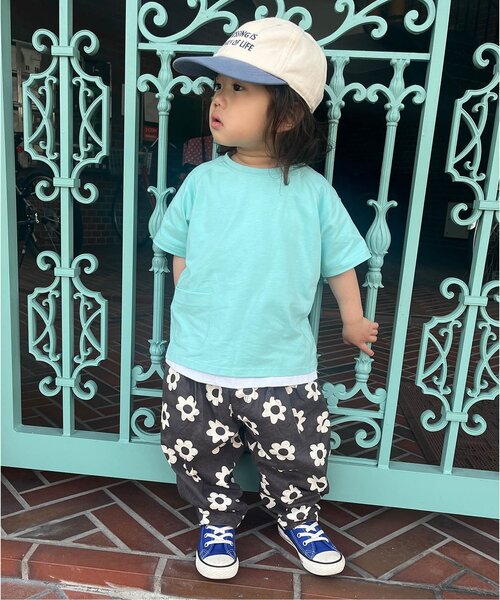 p.premier（ピードットプルミエ）の「イロチ買いしたいシンプルラグラン半袖Tシャツ（Tシャツ/カットソー・キッズ・クリーム/グレー/オフホワイト/ブラック/サックスブルー/グリーン/オレンジ・80/90/100/110/120/130/140）」の21枚目の写真