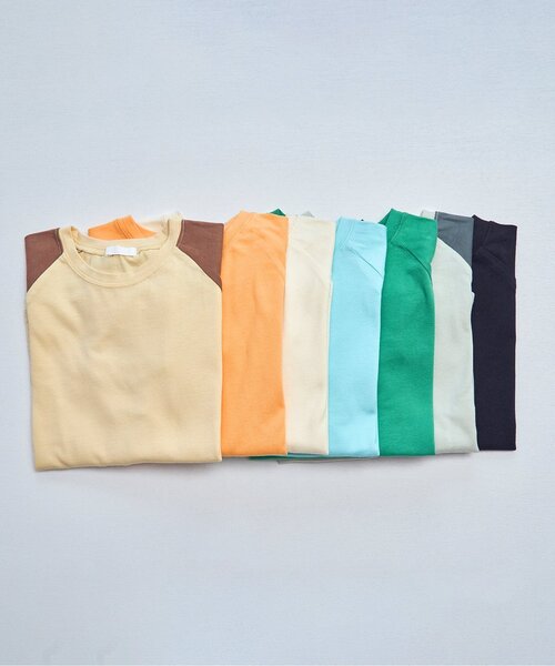 p.premier（ピードットプルミエ）の「イロチ買いしたいシンプルラグラン半袖Tシャツ（Tシャツ/カットソー・キッズ・クリーム/グレー/オフホワイト/ブラック/サックスブルー/グリーン/オレンジ・80/90/100/110/120/130/140）」の22枚目の写真