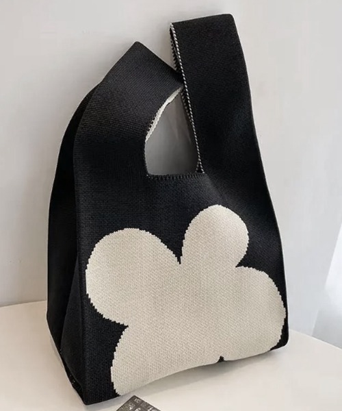 Miniministore（ミニミニストア）の「マルシェバッグ ニットバッグ ミニトート（トートバッグ・レディース・ブラック×レッド/アイボリー/ゼブラ/ブラック系2/ブルー/グリーン×ピンク/ネイビー/ピンク系1/ピンク系2/レオパード/ブラウン/ブラック系1/ベージュ系1/ベージュ系2/ホワイト系3/ホワイト系5/ブラウン系1/ライトブルー/ホワイト系1/ホワイト系2/ブラック系/ピンク系3/イエロー系1/ブラック×ホワイト/グリーン系2/ネイビー系1/パープル系1/ベージュ系3/ブラック系4/ブラック系5/ブルー系/ホワイト系7/ブラック系3/ホワイト系6・FREE）」の13枚目の写真