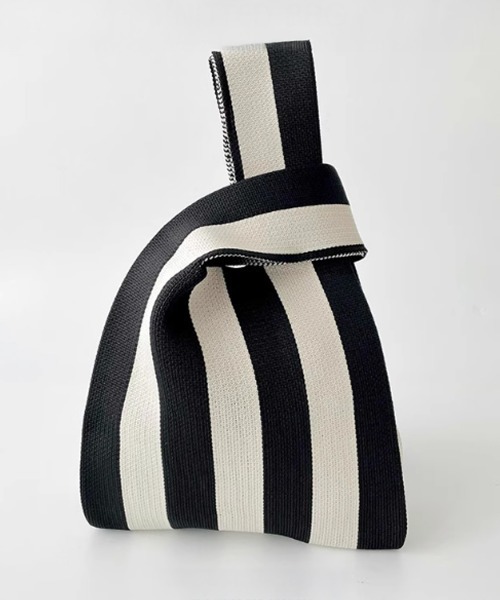 Miniministore（ミニミニストア）の「マルシェバッグ ニットバッグ ミニトート（トートバッグ・レディース・ブラック×レッド/アイボリー/ゼブラ/ブラック系2/ブルー/グリーン×ピンク/ネイビー/ピンク系1/ピンク系2/レオパード/ブラウン/ブラック系1/ベージュ系1/ベージュ系2/ホワイト系3/ホワイト系5/ブラウン系1/ライトブルー/ホワイト系1/ホワイト系2/ブラック系/ピンク系3/イエロー系1/ブラック×ホワイト/グリーン系2/ネイビー系1/パープル系1/ベージュ系3/ブラック系4/ブラック系5/ブルー系/ホワイト系7/ブラック系3/ホワイト系6・FREE）」の15枚目の写真