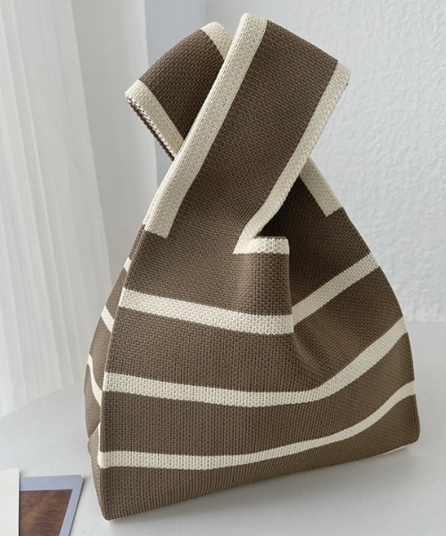 Miniministore（ミニミニストア）の「マルシェバッグ ニットバッグ ミニトート（トートバッグ・レディース・ブラック×レッド/アイボリー/ゼブラ/ブラック系2/ブルー/グリーン×ピンク/ネイビー/ピンク系1/ピンク系2/レオパード/ブラウン/ブラック系1/ベージュ系1/ベージュ系2/ホワイト系3/ホワイト系5/ブラウン系1/ライトブルー/ホワイト系1/ホワイト系2/ブラック系/ピンク系3/イエロー系1/ブラック×ホワイト/グリーン系2/ネイビー系1/パープル系1/ベージュ系3/ブラック系4/ブラック系5/ブルー系/ホワイト系7/ブラック系3/ホワイト系6・FREE）」の16枚目の写真