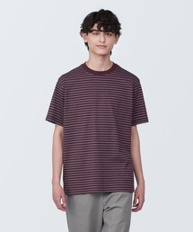無印良品 | 紳士　天竺編みクルーネック半袖Ｔシャツ（ボーダー）(Tシャツ/カットソー)