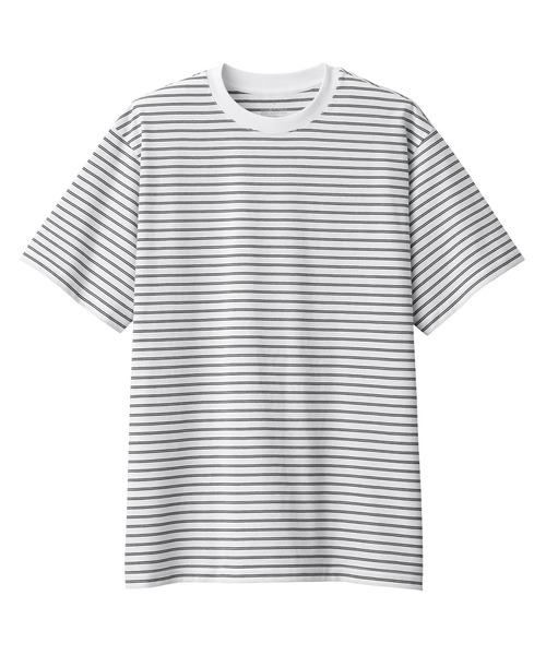 無印良品(ムジルシリョウヒン)の「紳士 天竺編みクルーネック半袖Tシャツ(ボーダー)(Tシャツ/カットソー・メンズ・ブラック系/オレンジ系4/グリーン系4/ホワイト系8/グレー系その他/ブルー系8/ダークグリーン系1/レッド系8・XS/S/M/L/XL)」の13枚目の写真