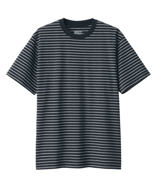 無印良品(ムジルシリョウヒン)の「紳士 天竺編みクルーネック半袖Tシャツ(ボーダー)(Tシャツ/カットソー・メンズ・ブラック系/オレンジ系4/グリーン系4/ホワイト系8/グレー系その他/ブルー系8/ダークグリーン系1/レッド系8・XS/S/M/L/XL)」の19枚目の写真