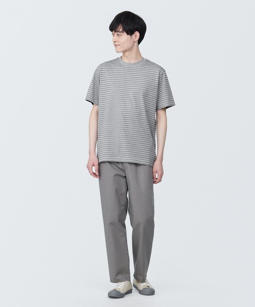 無印良品(ムジルシリョウヒン)の「紳士 天竺編みクルーネック半袖Tシャツ(ボーダー)(Tシャツ/カットソー・メンズ・ブラック系/オレンジ系4/グリーン系4/ホワイト系8/グレー系その他/ブルー系8/ダークグリーン系1/レッド系8・XS/S/M/L/XL)」の21枚目の写真