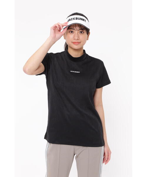 Jack Bunny!!】ロゴジャガード 半袖モックネックカットソー（T