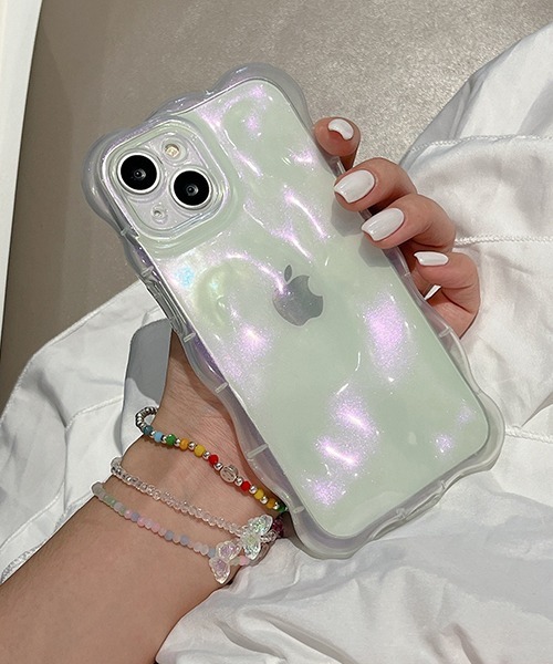 オーロラフィルム風クリア iPhoneカバー スマホケース ipc704
