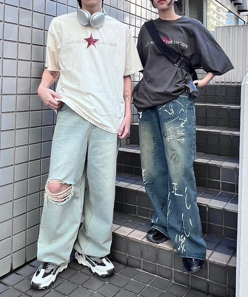 Figments（フィグメンツ）の「ペイントデニムパンツ（デニムパンツ・レディース・ライトインディゴブルー・MEDIUM/LARGE）」の6枚目の写真