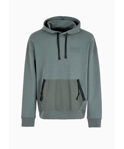 ARMANI EXCHANGE(アルマーニエクスチェンジ)の「【A|X アルマーニ エクスチェンジ】ジップデザイン フーデッドスウェットプルオーバー(スウェット・メンズ・ブラック/グリーン・X-LARGE/X-SMALL/XX-LARGE/LARGE/MEDIUM/SMALL)」の5枚目の写真