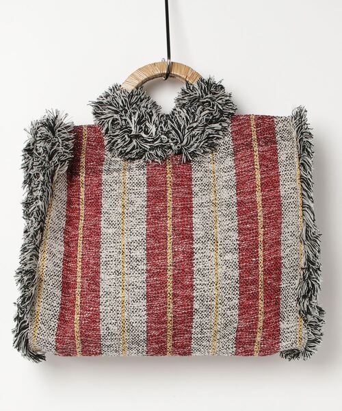 sara mallika（サラ マリカ）の「JACQUARD TOTE BAG（ハンドバッグ・レディース・ブラック/レッド・FREE）」の3枚目の写真