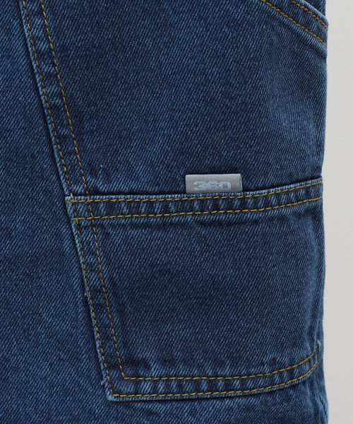417 EDIFICE（フォーワンセブンエディフィス）の「【360 / three sixty】 Loose Fit Carpenter Denim Shorts（デニムパンツ・メンズ・ブルー/ブラック・34/32）」の3枚目の写真