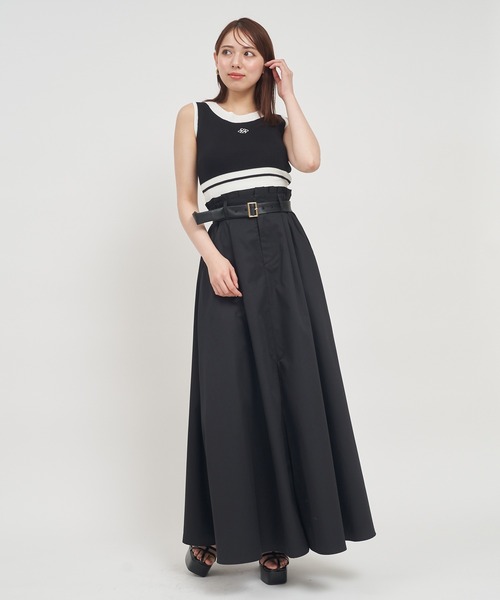 ROYAL PARTY（ロイヤルパーティー）の「配色ロゴ刺繍クロップドニットトップス（ニット/セーター・レディース・ブラック/グレー/オフホワイト・FREE）」の9枚目の写真
